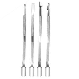 4Pcs/Set steel Double-ended Cuticle Pusher Dead Skin Remover Manicure cleaner Care nails art tool All for manicure set