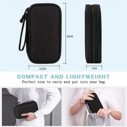 1PCS/SET Portable Double Layers Travel Organiser Bag Data Cable Cord Organisers Storage Pouch