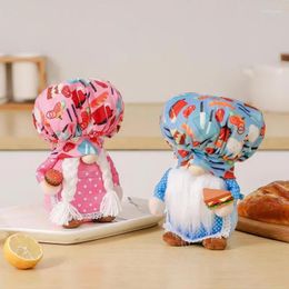 Decorative Figurines Kitchen Gnome Plush Home Decoration Holding Food Christmas Stuffed Doll Decor & Tiered Tray For Kids Women Men