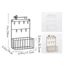 BEAU-Wall Mounted Mail And Key Holder Rack Organiser Pocket And Letter Sorter For Entryway Kitchen Home Office Decor