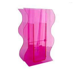 Vases Acrylic Flower Vase Art Geometric Sunlight Sunrise Daybreak Nordic Rainbow Colourful Wave Shape Yiluana Home Decoration