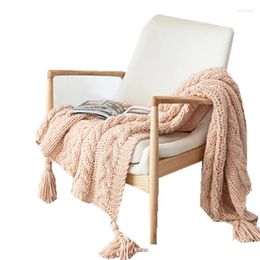 Blankets Drop 130 160cm Nordic Sofa Throw Blanket For Beds Thickening Knitted Leisure With Tassel Bedspread