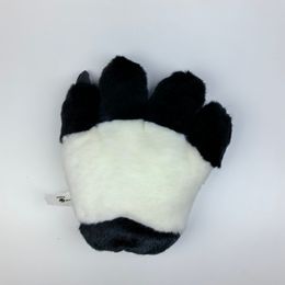 23cm leopard Monster Tiger Panda Paw Plush Gloves Striped Fluffy Animal Stuffed Toys Padded Hand Warmer Halloween Costume Mitten