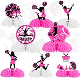 Party Decoration Kreatwow Cheerleading Birthday Decorations Girls Gymnastics Honeycomb Pink Table Centerpiece Baby Shower Supplies 8Pcs