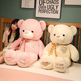 80/100CM Bowknot Teddy Bear Plush Toy Stuffed Animal Doll Kids Pillow Gift for Girls Boys Baby Adults Indoor Decor High Quality