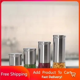 Storage Bottles Essence Collection 4 Piece Stainless Steel Canister Set Rapid Transit