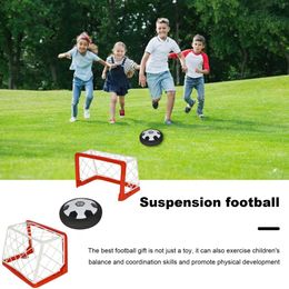 Kids Gliding Football Toy Led Light-up Air Power Football Toy for Kids Indoor Games Christmas Gift for Boys 3-9 Years Floating