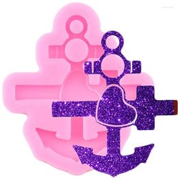 Baking Moulds Shiny Anchor Silicone Keychain Moulds DIY Jewellery Making Epoxy Resin Mould 3D Craft Pendant Caly
