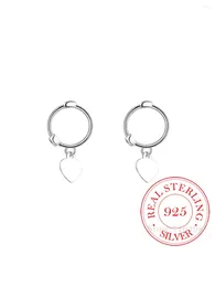 Hoop Earrings Original 925 Sterling Silver Cute Love Heart For Women 2024 Korean Wedding Party Jewellery Gift Female Pendientes