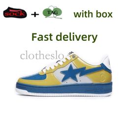 Designer Stale Low Men Bathing Ape Casual Shoes Star SK8 Stas Colour Camo Staesi Combo Bathing Pink Patent Trainers Leather APES Green Black White Women Sneakers 392