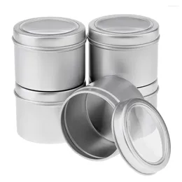 Storage Bottles 5x Aluminum Empty Tin Pots Container With Lid For Cosmetic Candles