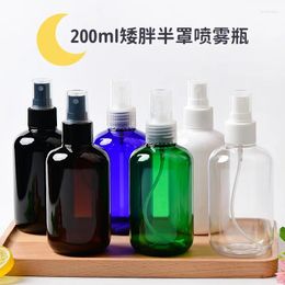 Storage Bottles 200pcs 200ml Portable Plastic Spray Bottle Transparent Makeup Moisture Atomizer Short&Fat Sprayer Garden Plant Watering