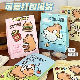 Gift Wrap 4/8pcs Cute Capybara Series Paper Bag Baking Small Object Storage Snack Wrapping Packaging Creative Bags