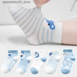 Kids Socks 5 pairs/batch of baby boy socks summer mesh thin girl cotton newborn cheap items Q240413