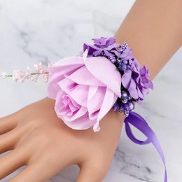 Decorative Flowers Valentines Day Artificial Simulation Wedding Corsage Groom Flower Bride And Wrist Group Drapery
