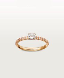 love diamond ring designer jewlery women engagement wedding rings luxury moissanite ring Rose gold Silver Titanium7183127