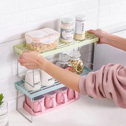 Kitchen Storage 1 Tier Cupboard Organiser Shelf Support Pantry Stand Jar Rack Household Accessories