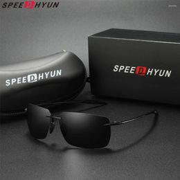 Sunglasses SPEEDHYUN TR90 Rimless Men Ultralight Square Frameless Sun Glasses For Women Designer Mirror Lens Unisex