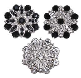5pcslot Whole Snap Button Jewelry Crystal Flowers 18mm Snap Buttons Fit Silver 18mm Snaps Bracelets Bangle8062494