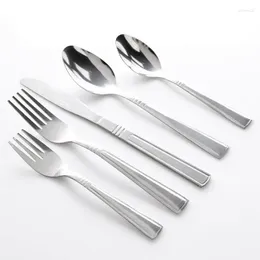 Dinnerware Sets 45-Piece Flatware Set Tumble Finish Fork Cucharas Acero Inoxidable Spoon Knife Steak Knives Gift Po