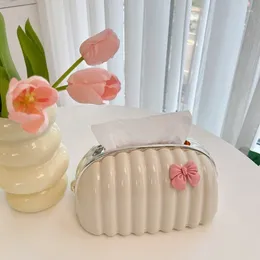 Storage Bags Light Luxury Spring Tissue Box Living Room Table Nordic Shell Suction Paper Decoration Napkin Holder Organiser Container