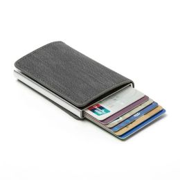 Aluminum Box Exquisite Denim Wallet with Money Clip Designer Automatic Card Holder New Credit Card Holder Men's Wallet