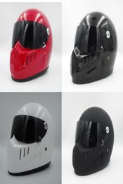 Motorcycle full Face helmet cruiser Fibreglass helmet with black shield for Vintage Cafe racer casco retro bike helmet cool4941391