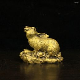 Decorative Figurines Chinese Zodiac Radish Fortune Happiness Unique Design Of Home Crafts Pure Brass Ornaments Antique Collection