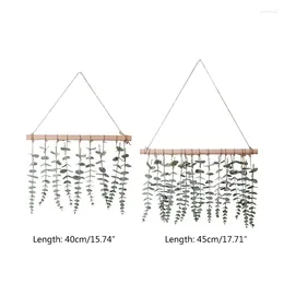 Decorative Figurines Artificial Eucalyptus Wall Hanging Decor Fake Leaves Greenery Farmhouse Rustic Art For Wedding Bedroom