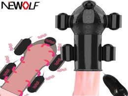 Sex Toys for Men Rechargeable Penis Trainer Massager with 5 Vibrators Male Masturbator Delay Lasting Glans Men039s Glans Q102 C9163163