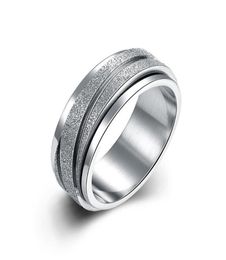 8mm Fashion Spinner Stainless Steel Couple Rings For Men Women Oblique Stripes Trend Titanium Wedding Ring Jewellery Gift3505199