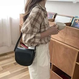 Drawstring Retro Saddle Shoulder Bag Slung Korean Version of Ins Super Fire Female Girl Designer Bags