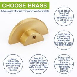 Solid Brass Dresser Drawer Pulls,Semicircle Kitchen Cabinet Knobs And Handles, Gold Knobs For Cabinet And Drawer