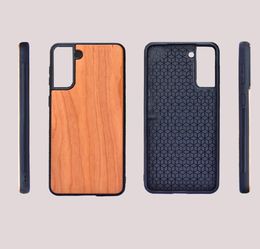 Good Quality Mobile Phone Cherry Cases Wooden Soft TPU Cover Case Bamboo For Samsung S22 PLUS Note 20 ultra Iphone 13 series1274237