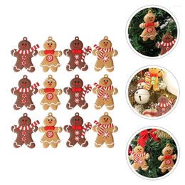 Decorative Figurines 24Pcs Christmas Gingerbread Ornaments Man Hanging Decor For Tree Pendant Party Gift Favours