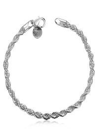Flicker rope hand chain sterling silver plated bracelet men and women 925 silver bracelet SPB2072377161