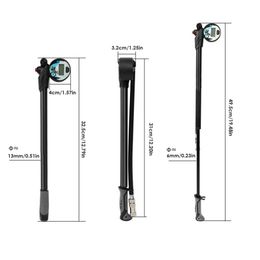 Bike Pump Portable With Gauge Portable Road Bike Schrader Pump Fits Presta & Schrader Valves High Pressure Inflatable Pump With