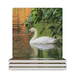 Table Mats Swan Reflections Ceramic Coasters (Square) Stand For The Kitchen Accessories