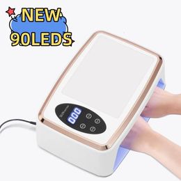 90 LEDS Nail Dryer LED Lamp UV for Curing All Gel Polish Motion Sensing Manicure Pedicure Salon Tool Big Space 240401
