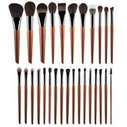 Kits MyDestiny Makeup Brush/28 Original Wood Handle Series, Selected Natural Animal Hair Synthetic Brush, Beginner Makeup Tool Cosmet