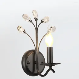 Wall Lamp Vintage Crystal Sconce Rustic Matel For Home Living Room Corridor Decor Lamps Interior Lighting Indoor Light