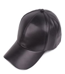 Fashion Men Women 6 Panel Sports Faux Leather Baseball Cap Adjustable Long Brim Sun Protection Hat Travel Peaked Cap Whole9607847