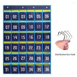 Hooks Numbered Pocket Charts Mount Over The Door Organizer Homeschool Supplies Storage Bag With 4 For Cell Phones 30/36 Cells