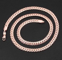 6 mm1832 inch Luxury mens womens Jewellery 18KGP Rose Gold plated chain necklace for men women chains Necklaces accessories hip ho1043728