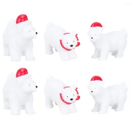 Decorative Figurines Bear Christmas Miniature Decorations Polar Micro-Landscape Ornaments Desktop Decoration (Random Style)