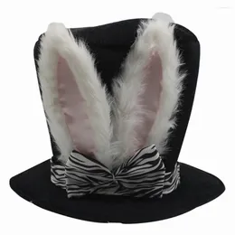 Berets Cute Black Velvet Ear Top Hat Fashionable Premium Quality Kids Men's Adult Decorations Costume Holiday Comfortable