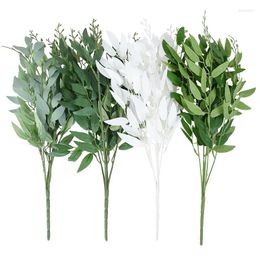 Decorative Flowers 1pcs Artificial Willow Bouquet Silk Fake Leaves For Wedding Home Garland Decoration Vine Faux Foliage Green Plants Wreath
