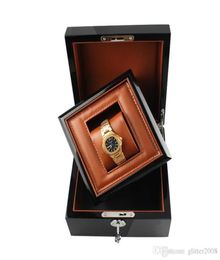 Watch Box Wood Without LOGO Metal Lock Paint Brand Watch Gift Box With PU Pillow glitter20082448334