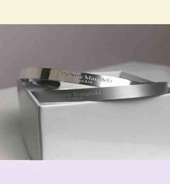 PyC Margiela Style titanium steel frosted reverse couple MM6 open simple Bracelet52379689684698