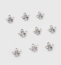 200Pcs alloy Bee Antique silver Charms Pendant For necklace Jewelry Making findings Craft 11x10mm3258733